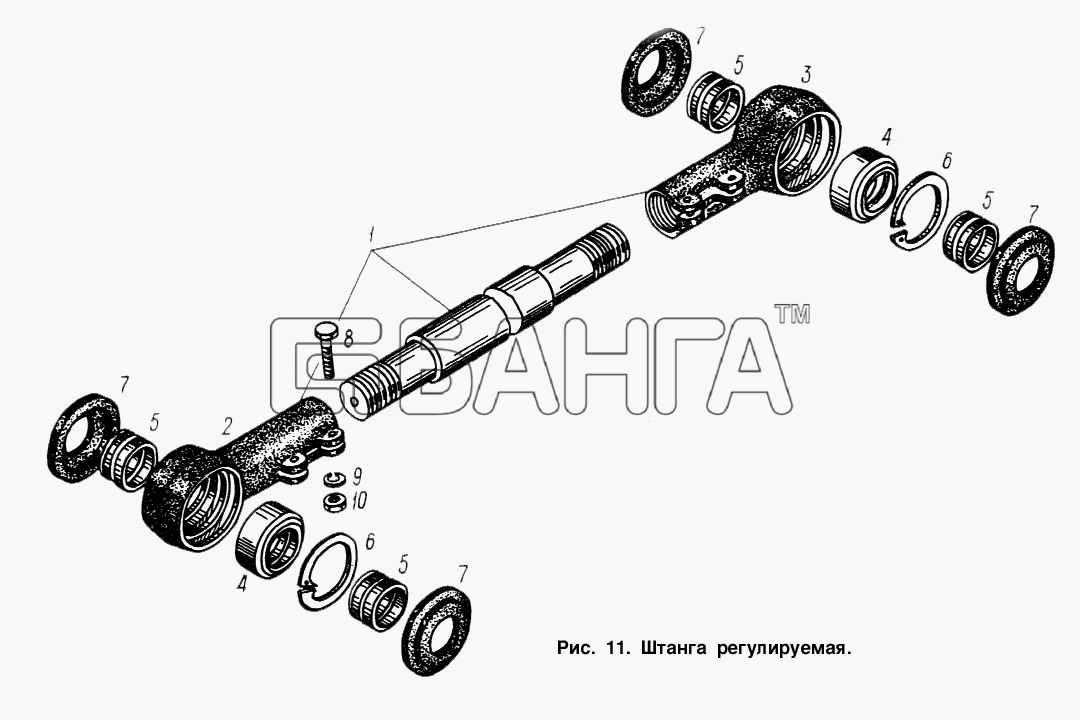 МАЗ МАЗ-9758-30 Схема Штанга регулируемая-20 banga.ua