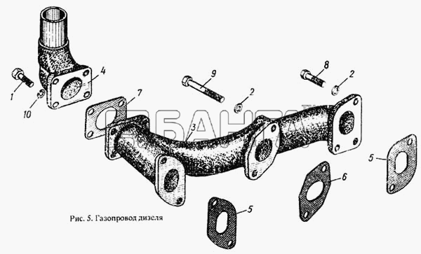ММЗ Д-242 Схема Газопровод дизеля-7 banga.ua