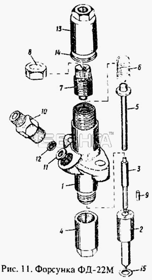 ММЗ Д-242 Схема Форсунка ФД-22М-14 banga.ua