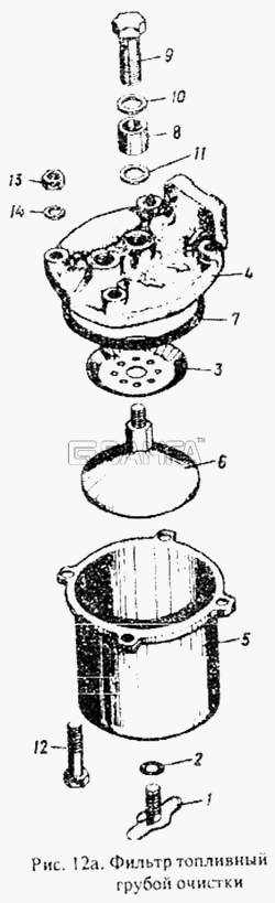 ММЗ Д-242 Схема Фильтр топливный грубой очистки-16 banga.ua