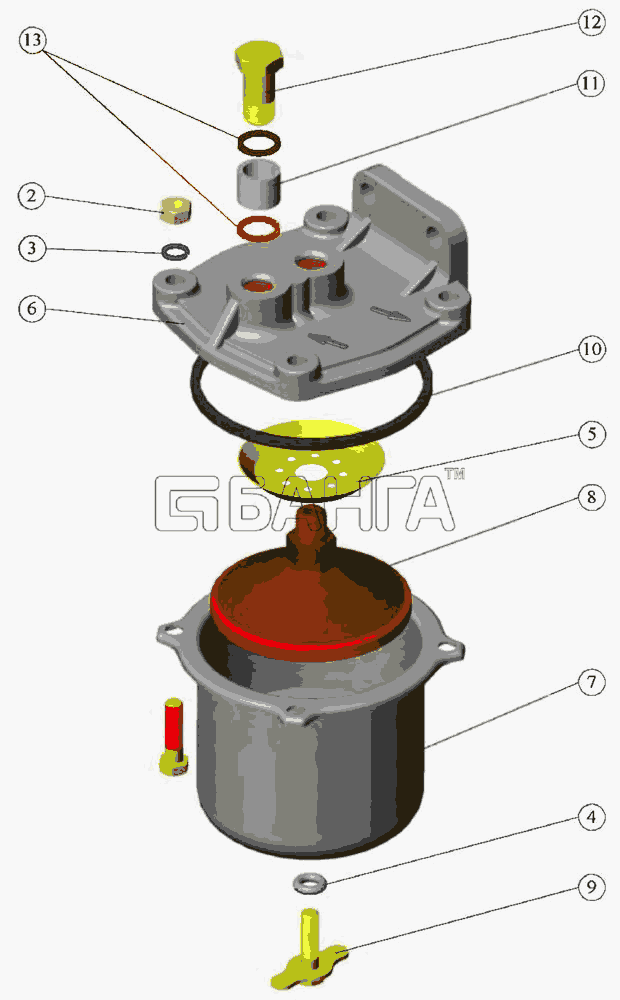 ММЗ Д-245.5 Схема Фильтр топливный грубой очистки-15 banga.ua