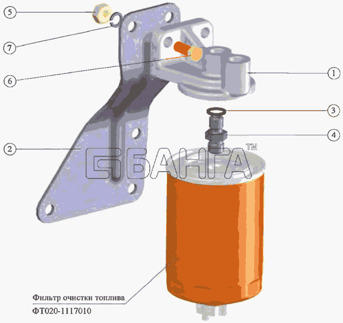 ММЗ Д-245.5 Схема Корпус фильтра очистки топлива-16 banga.ua