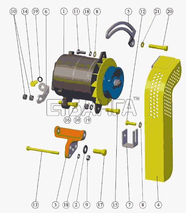 ММЗ Д-245.5С-53 (для МТЗ-921.2) Схема Установка генератора-29 banga.ua