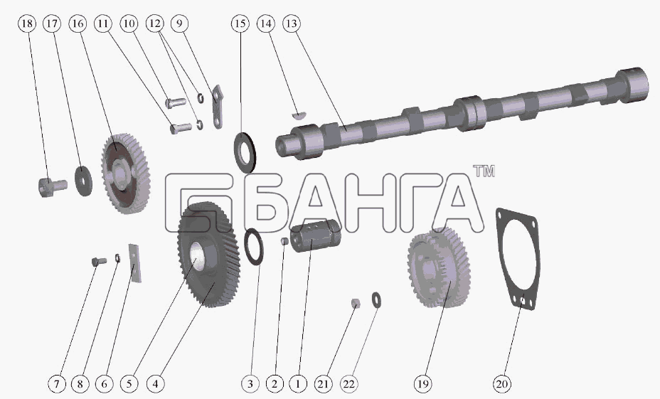 ММЗ Д-245.5С-53 (для МТЗ-921.2) Схема Распределительный механизм-6