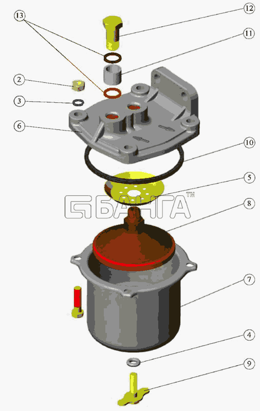 ММЗ Д-245.5С-53 (для МТЗ-950 952) Схема Фильтр топливный грубой