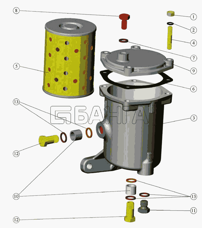 ММЗ Д 260.1 Д-260.2 Схема Фильтр топливный тонкой очистки-20 banga.ua
