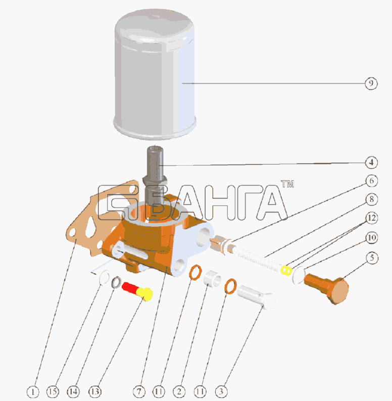 ММЗ Д 260.1(2 9) Схема Установка фильтра очистки масла-21 banga.ua