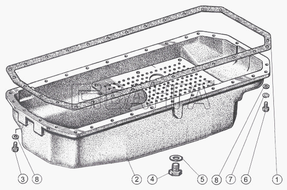 ММЗ Д-260.2S2-53 (для МТЗ-1221.3) Схема Масляный картер-9 banga.ua