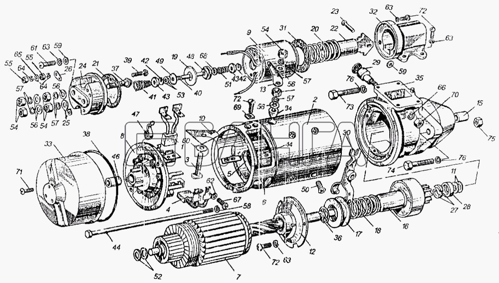 ММЗ Д-260.4 Схема Стартер 24В и его установка-33 banga.ua