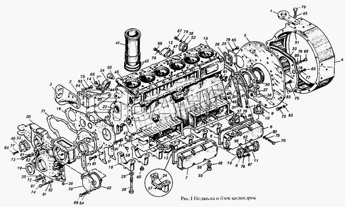 ММЗ Д-265 Схема Подвеска и блок цилиндров-3 banga.ua