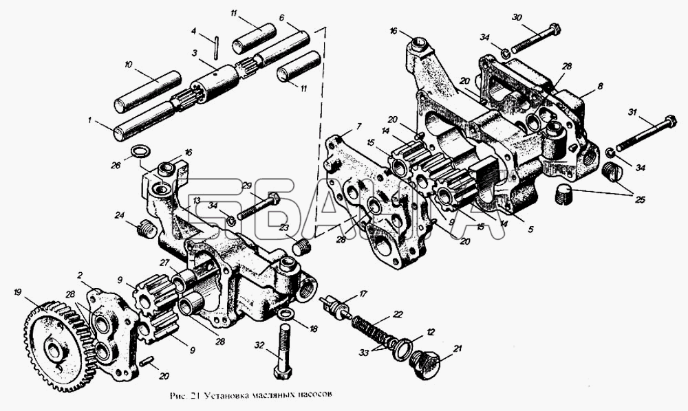 ММЗ Д-265 Схема Установка масляных насосов-13 banga.ua