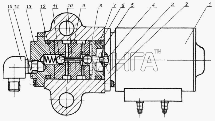 МоАЗ МоАЗ-7505 Схема Клапан управления 7505-3573050-72 banga.ua