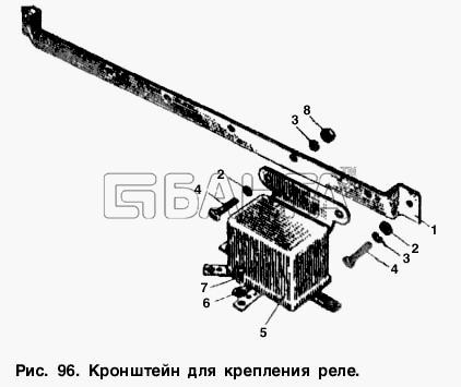 АЗЛК Москвич-2734 Схема Кронштейн для крепления реле-182 banga.ua