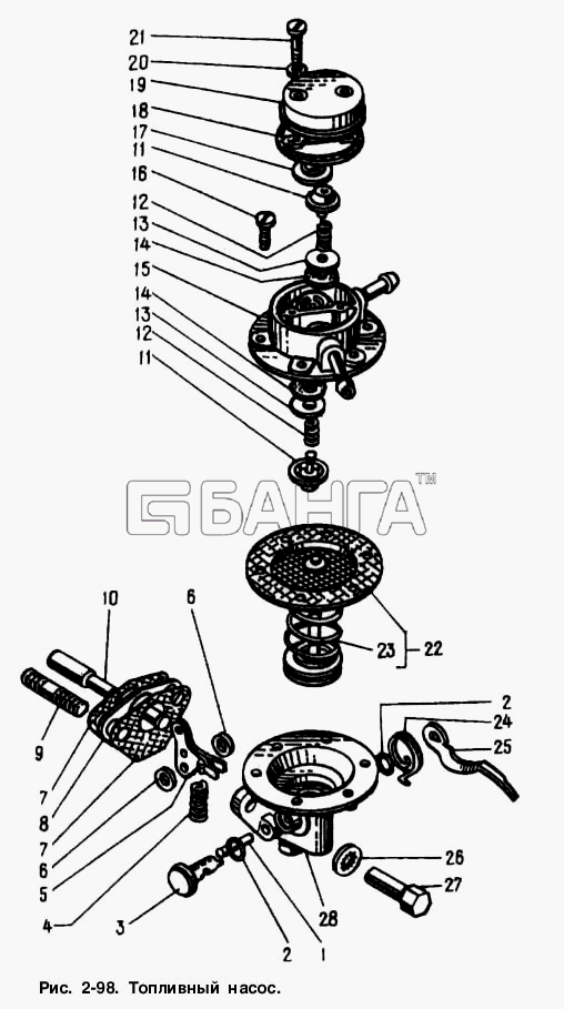 АЗЛК Москвич-2141 Схема Топливный насос-86 banga.ua
