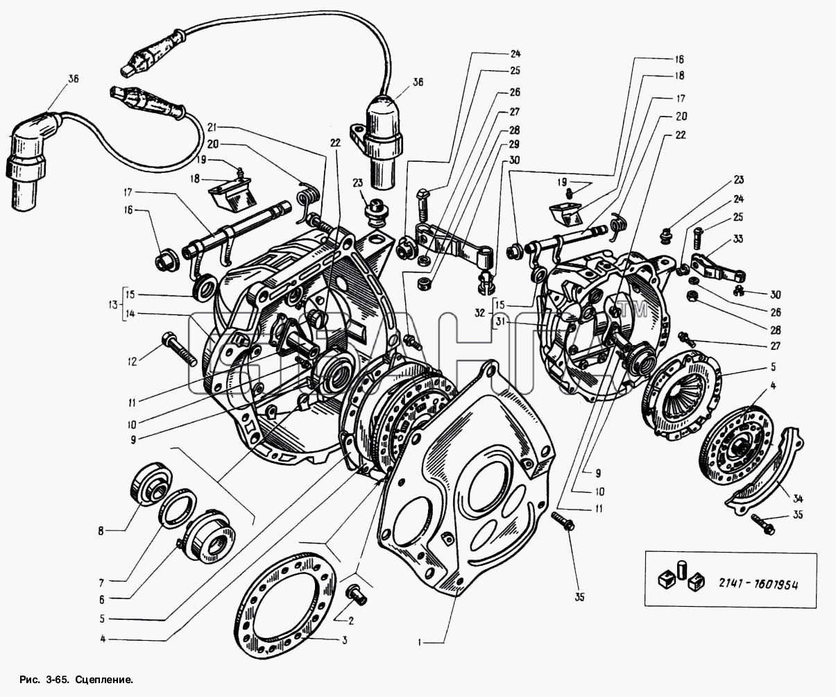 АЗЛК Москвич-2141 Схема Сцепление-115 banga.ua