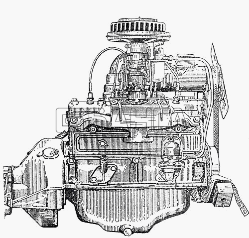 АЗЛК Москвич-400-420 Схема Двигатель автомобиля Москвич (вид