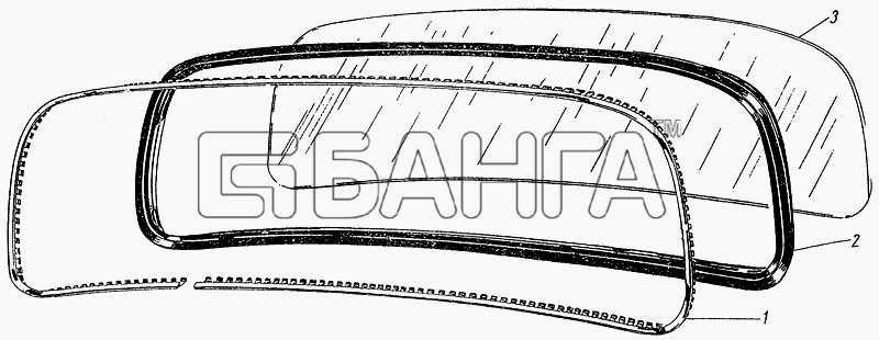 АЗЛК Москвич-400-420 Схема Окно ветровое-9 banga.ua