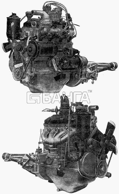 АЗЛК Москвич-407 Схема Двигатель в сборе-59 banga.ua