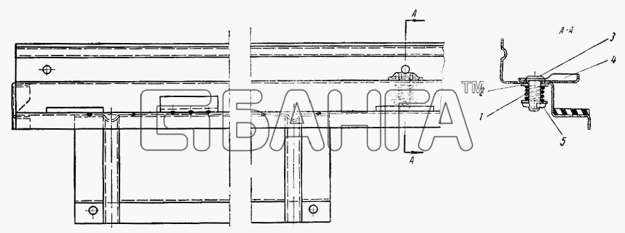 АЗЛК Москвич-407 Схема Опора спинки заднего сиденья-40 banga.ua