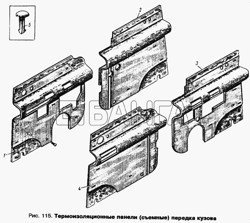 АЗЛК Москвич 412 Схема Термошумоизоляционные панели (съемные) banga.ua