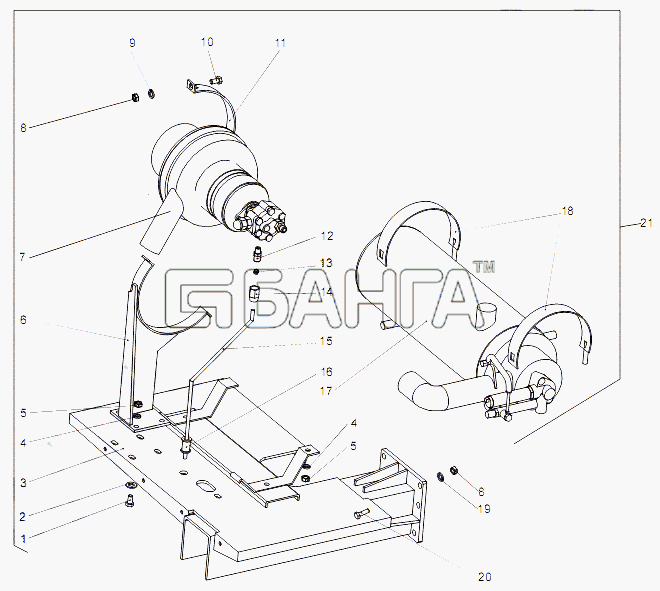 МЗКТ МЗКТ-65151 Волат Схема Крепление подогревателя (ПЖД)-62 banga.ua