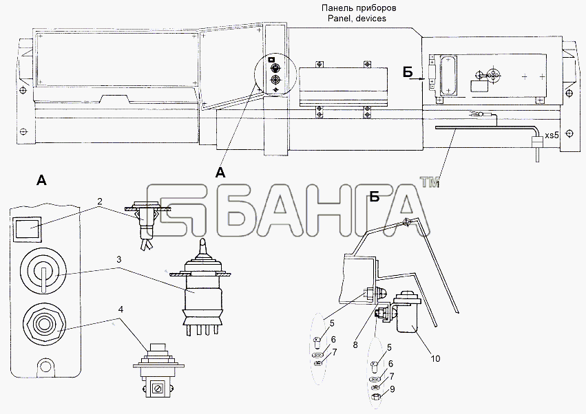 МЗКТ МЗКТ-65151 Волат Схема Установка электрооборудования banga.ua