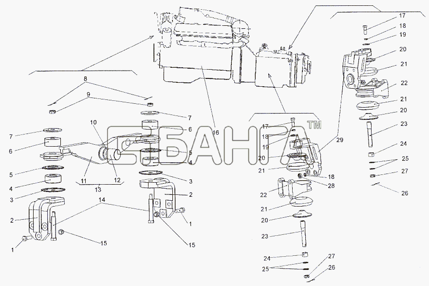 МЗКТ МЗКТ-652511 Схема Установка двигателя-47 banga.ua