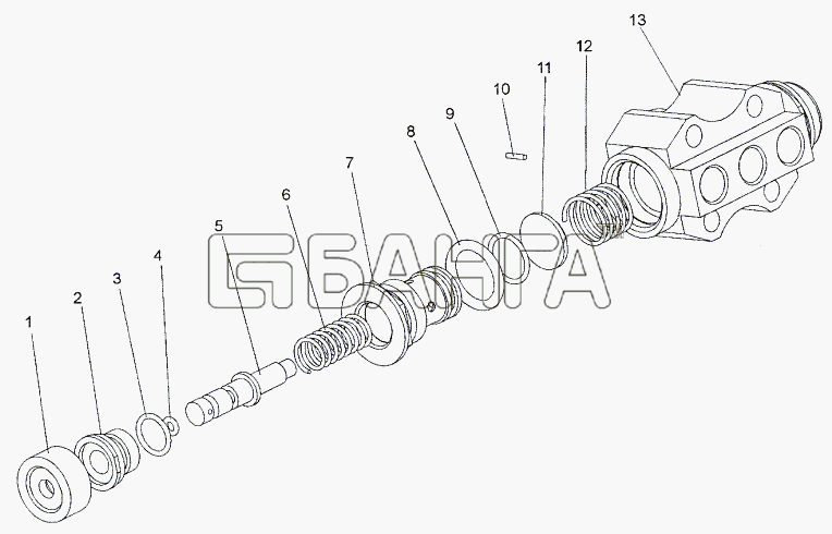 МЗКТ МЗКТ-652511 Схема Распределитель 652511-1703640-118 banga.ua