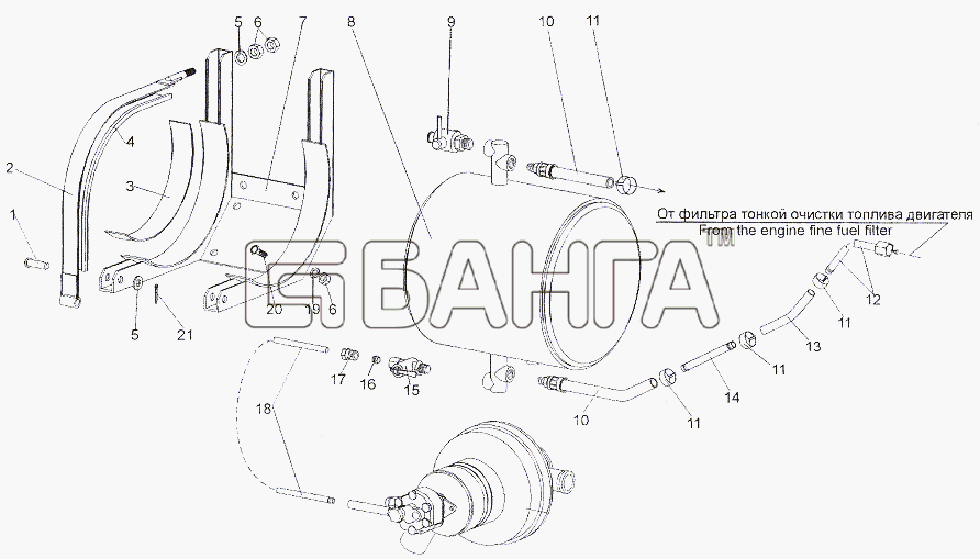 МЗКТ МЗКТ-79011 Схема Агрегаты топливопитания подогревателя-84
