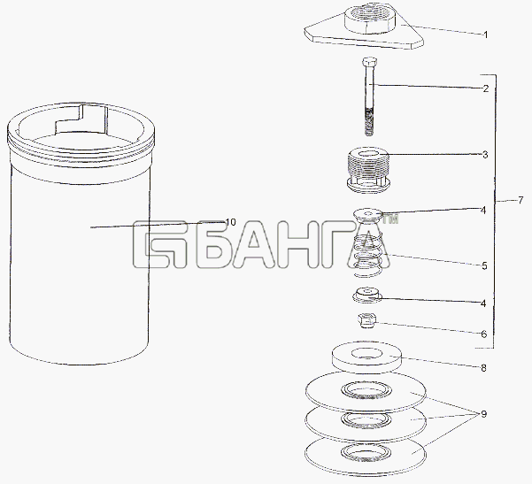 МЗКТ МЗКТ-7401 Схема Фильтр с клапаном 7930-1910024-01-289 banga.ua