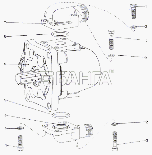 МЗКТ МЗКТ-7401 Схема Насос усилителя рулевого управления banga.ua