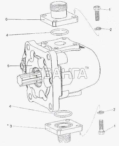 МЗКТ МЗКТ-6527 Схема Насос усилителя рулевого управления banga.ua