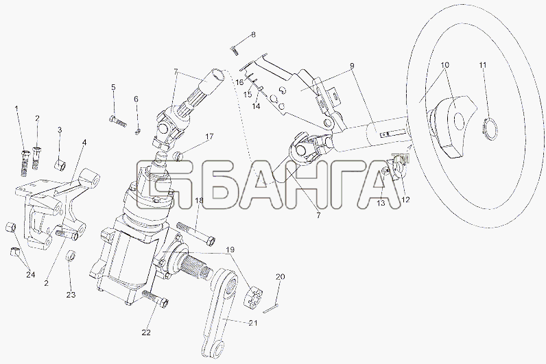 МЗКТ МЗКТ-79011 Схема Установка рулевого механизма-309 banga.ua