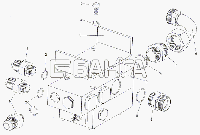 МЗКТ МЗКТ-7401 Схема Установка блока клапанов-283 banga.ua