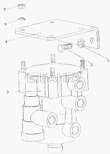МЗКТ МЗКТ-7402 Схема Установка клапана управления тормозами banga.ua