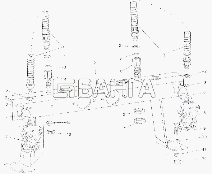 МЗКТ МЗКТ-79011 Схема Установка соединительных головок и banga.ua