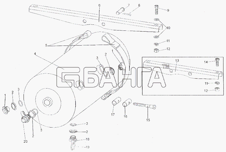 МЗКТ МЗКТ-7402 Схема Установка воздушного баллона banga.ua