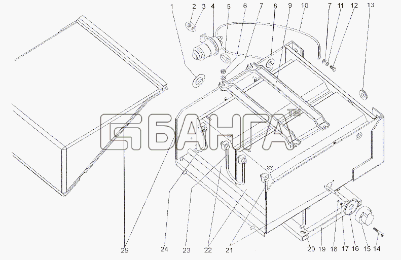МЗКТ МЗКТ-79011 Схема Установка аккумуляторных батарей и banga.ua