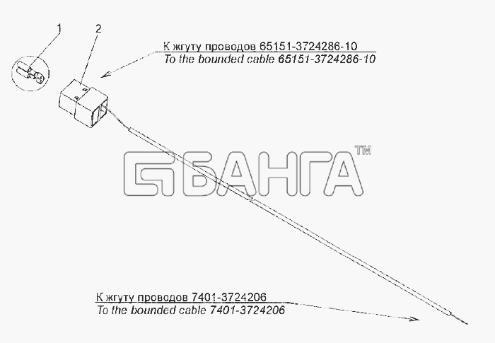 МЗКТ МЗКТ-6527 Схема Жгут проводов Э7401-3724206-458 banga.ua