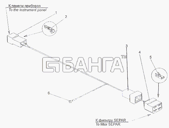 МЗКТ МЗКТ-7402 Схема Жгут проводов 7401-3724153-348 banga.ua