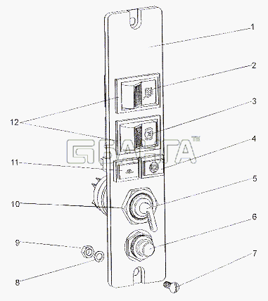МЗКТ МЗКТ-79011 Схема Панель переключателей-392 banga.ua