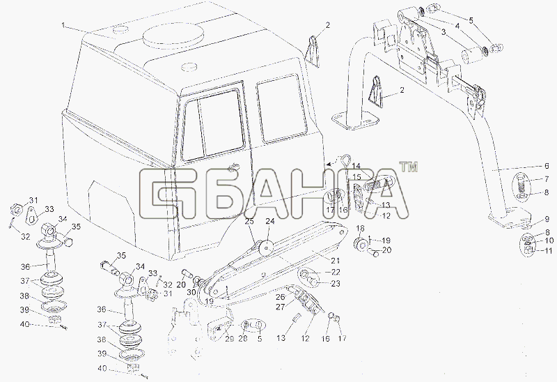 МЗКТ МЗКТ-6527 Схема Установка кабины-3 banga.ua