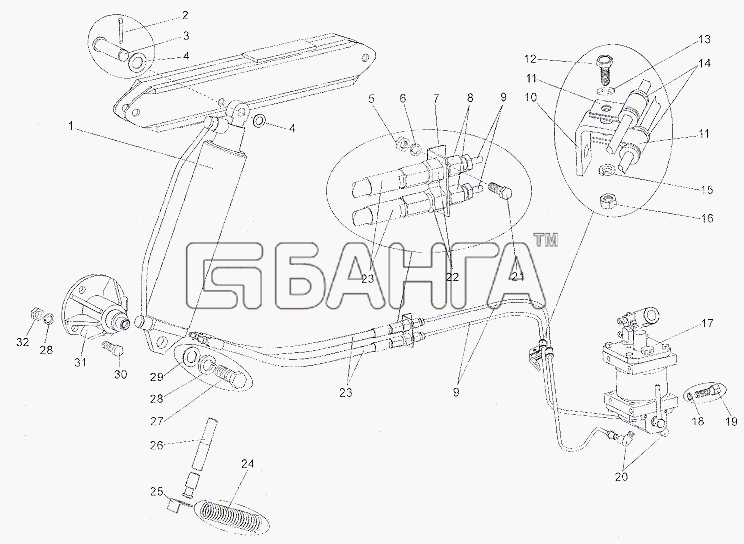 МЗКТ МЗКТ-7402 Схема Механизм подъёма кабины-15 banga.ua