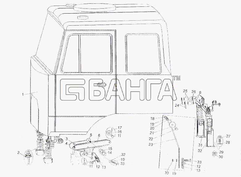 МЗКТ МЗКТ-7401 Схема Установка кабины-6 banga.ua