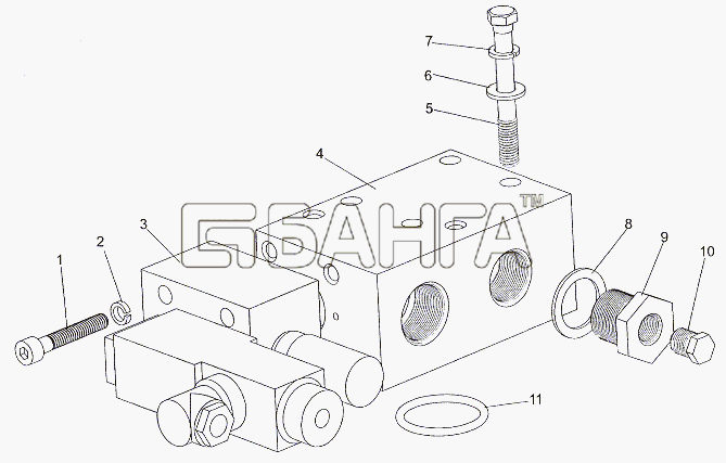 МЗКТ МЗКТ-79011 Схема Коробка клапанная 79011-8606158-59 banga.ua