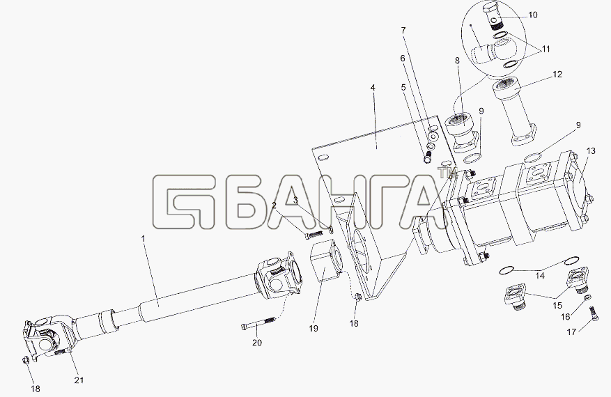 МЗКТ МЗКТ-79011 Схема Установка привода насоса-63 banga.ua