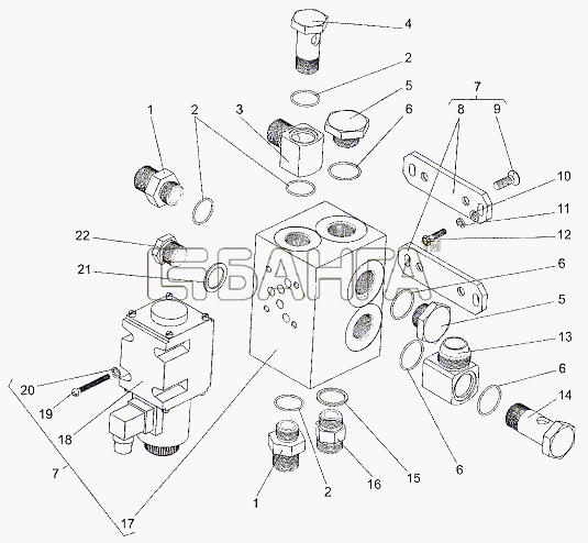 МЗКТ МЗКТ-7402 Схема Установка коробки клапанной-69 banga.ua
