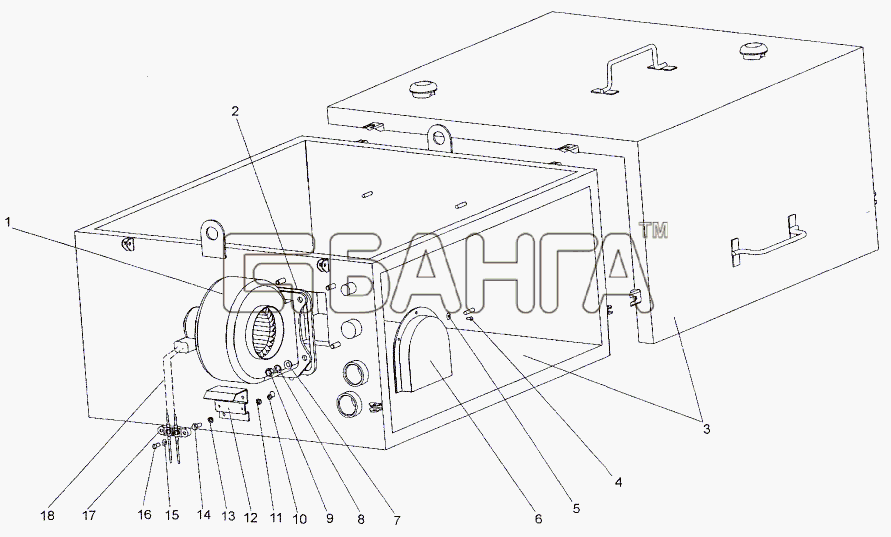 МЗКТ МЗКТ-74171 Схема Контейнер аккумуляторной батареи banga.ua