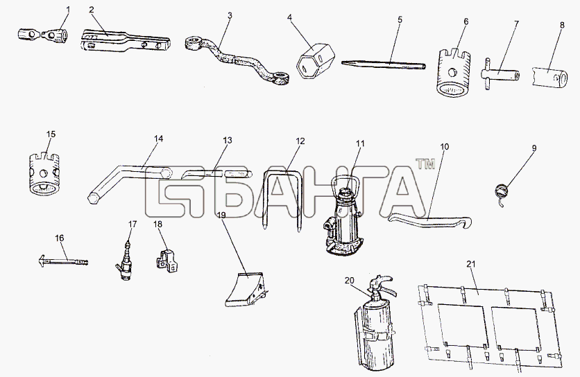 МЗКТ МЗКТ-74171 Схема Инструмент и принадлежности-187 banga.ua