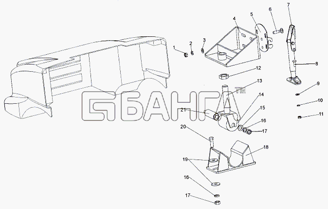 МЗКТ МЗКТ-74171 Схема Запорный механизм капота-26 banga.ua